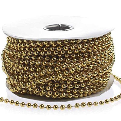 Factory Direct Craft Package of 2 Pieces Gold Metallic Fused String Pearl Beads for Holida Decorations and Crafting