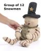 Sweet Weighted Primitive Burlap Snowman Dolls by Factory Direct Craft - Case of 12 Rustic Plump Snowmen for Christmas Decorations and Holiday Gifting view 2