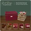 Covermates Keepsakes Adjustable Ornament Storage Box  Heavy-Duty Polyester, Padded Dividers & FlexGrid Trays  Protective Holiday Organizer with Stackable Walls & Label Window, Red view 4