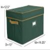 Covermates Keepsakes Adjustable Ornament Storage Box  Heavy-Duty Polyester, Padded Dividers & FlexGrid Trays  Protective Holiday Organizer with Stackable Walls & Label Window, Green view 3
