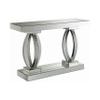 Coaster Home Furnishings - Amalia - Mirror and Metal - 47-Inch Mirrored Console Table with Oval-Shaped Base and Rectangular Tabletop - Hallway, Living Room, Entryway - Silver - 722519 view 1