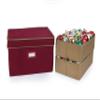 Covermates Keepsakes Adjustable Ornament Storage Box  Heavy-Duty Polyester, Padded Dividers & FlexGrid Trays  Protective Holiday Organizer with Stackable Walls & Label Window, Red view 1