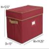 Covermates Keepsakes Adjustable Ornament Storage Box  Heavy-Duty Polyester, Padded Dividers & FlexGrid Trays  Protective Holiday Organizer with Stackable Walls & Label Window, Red view 3