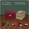 Covermates Keepsakes Adjustable Ornament Storage Box  Heavy-Duty Polyester, Padded Dividers & FlexGrid Trays  Protective Holiday Organizer with Stackable Walls & Label Window, Red view 4