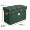 Covermates Keepsakes Adjustable Ornament Storage Box  Heavy-Duty Polyester, Padded Dividers & FlexGrid Trays  Protective Holiday Organizer with Stackable Walls & Label Window, Green view 3