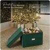Covermates Keepsakes Adjustable Ornament Storage Box  Heavy-Duty Polyester, Padded Dividers & FlexGrid Trays  Protective Holiday Organizer with Stackable Walls & Label Window, Green view 2