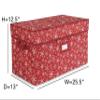 Covermates Keepsakes Adjustable Ornament Storage Box  Heavy-Duty Polyester, Padded Dividers & FlexGrid Trays  Protective Holiday Organizer with Stackable Walls & Label Window, Red Snowflake view 3