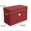 Covermates Keepsakes Adjustable Ornament Storage Box  Heavy-Duty Polyester, Padded Dividers & FlexGrid Trays  Protective Holiday Organizer with Stackable Walls & Label Window, Red view 3