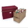 Covermates Keepsakes Adjustable Ornament Storage Box  Heavy-Duty Polyester, Padded Dividers & FlexGrid Trays  Protective Holiday Organizer with Stackable Walls & Label Window, Red view 1