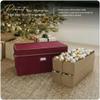 Covermates Keepsakes Adjustable Ornament Storage Box  Heavy-Duty Polyester, Padded Dividers & FlexGrid Trays  Protective Holiday Organizer with Stackable Walls & Label Window, Red view 2