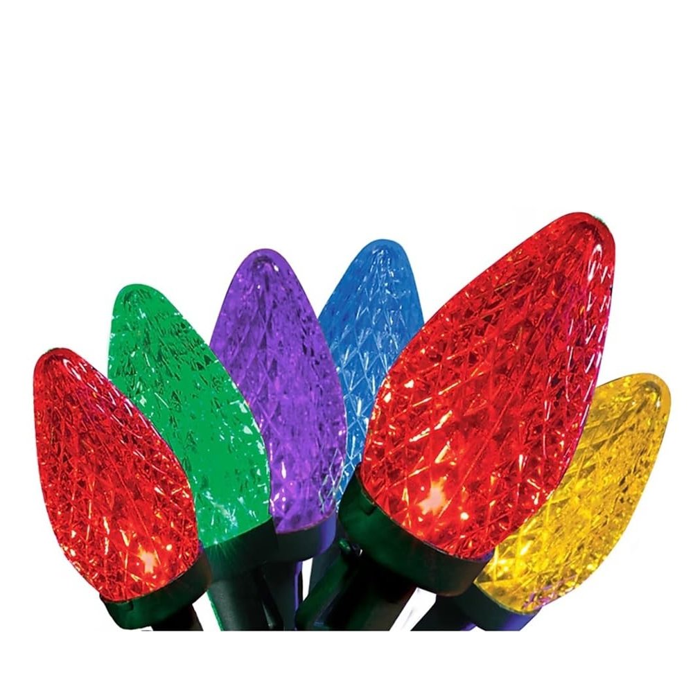 GE 97735LO Energy Smart C9 100-Count 66-ft Multicolor LED Plug-in Christmas String Lights