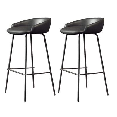 Bar Stools with Backrest and Footrest | Comfortable Cushion Barstool Set of 2 PU Leather Kitchen Bar Counter Restaurant Stools Dining Chairs Maximum Load 330LBS