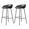 Bar Stools with Backrest and Footrest | Comfortable Cushion Barstool Set of 2 PU Leather Kitchen Bar Counter Restaurant Stools Dining Chairs Maximum Load 330LBS view 1