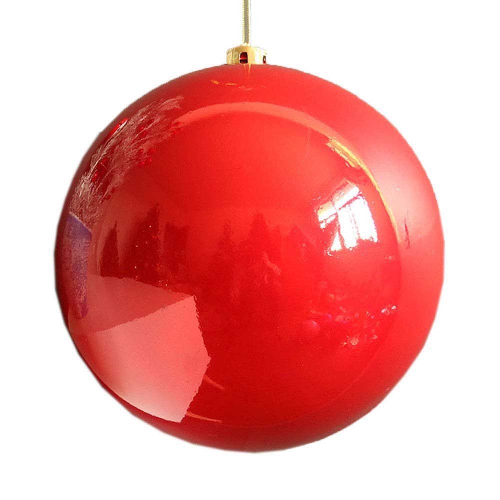 1 Piece Bright Christmas Tree Ornaments Ball Decorative Holiday Ornaments Ball Electroplating Hanging Christmas Ball Ornaments (12CM) (Red)