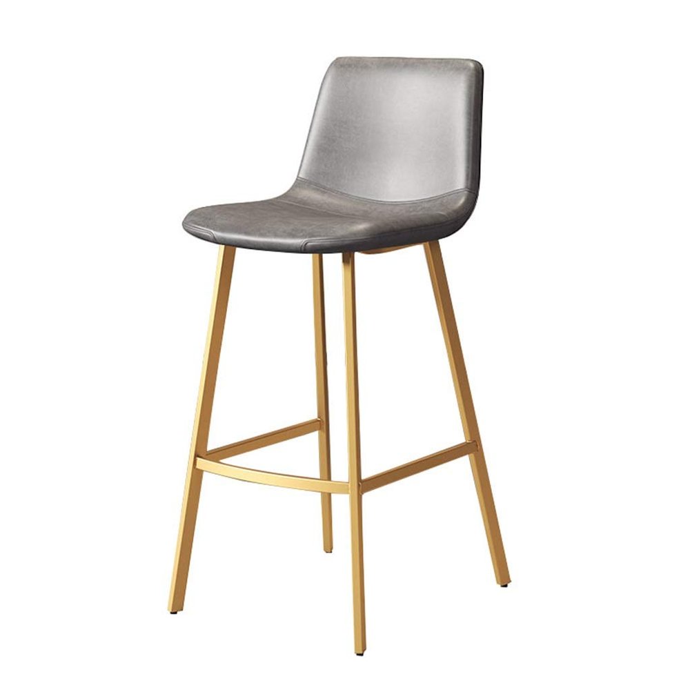 Bar Stools, Set of 2, Leather Chairs with Back, Iron Frame Dining Chair, Height Barstool for Pub KitchenMaximum Load 330 LBS (Seat Height 65/75 cm)