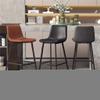 Bar Stools, Set of 2, Leather Chairs with Back, Iron Frame Dining Chair, Height Barstool for Pub KitchenMaximum Load 330 LBS (Seat Height 65/75 cm) view 4