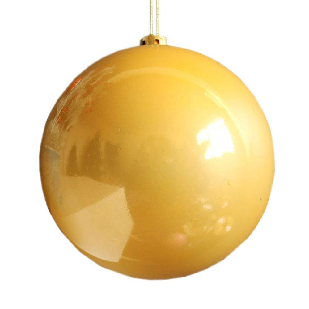 1 Piece Bright Christmas Tree Ornaments Ball Decorative Holiday Ornaments Ball Electroplating Hanging Christmas Ball Ornaments (12CM) (Gold)