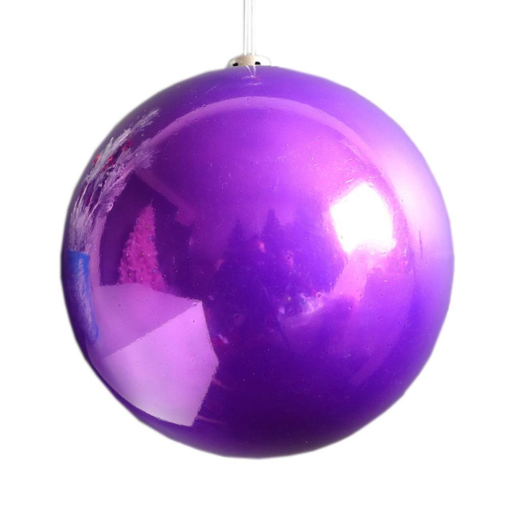 1 Piece Bright Christmas Tree Ornaments Ball Decorative Holiday Ornaments Ball Electroplating Hanging Christmas Ball Ornaments (12CM) (Purple)
