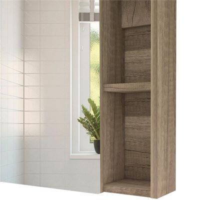 Tuhome Labelle Medicine Cabinet with Mirrored Single Door, Five Internal Shelves, Open Display Storage and Modern Wall-Mounted Design for Organized, Accessible and Stylish Bathroom Essentials.
