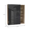Tuhome Labelle Medicine Cabinet with Mirrored Single Door, Five Internal Shelves, Open Display Storage and Modern Wall-Mounted Design for Organized, Accessible and Stylish Bathroom Essentials. view 3