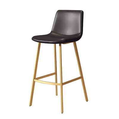 Bar Stools, Set of 2, Leather Chairs with Back, Iron Frame Dining Chair, Height Barstool for Pub KitchenMaximum Load 330 LBS (Seat Height 65/75 cm)