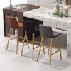Bar Stools, Set of 2, Leather Chairs with Back, Iron Frame Dining Chair, Height Barstool for Pub KitchenMaximum Load 330 LBS (Seat Height 65/75 cm) view 2
