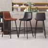 Bar Stools, Set of 2, Leather Chairs with Back, Iron Frame Dining Chair, Height Barstool for Pub KitchenMaximum Load 330 LBS (Seat Height 65/75 cm) view 4