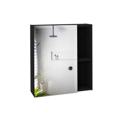 Tuhome Labelle Medicine Cabinet with Mirrored Single Door, Five Internal Shelves, Open Display Storage and Modern Wall-Mounted Design for Organized, Accessible and Stylish Bathroom Essentials Managem