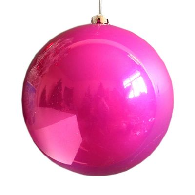 1 Piece Bright Christmas Tree Ornaments Ball Decorative Holiday Ornaments Ball Electroplating Hanging Christmas Ball Ornaments (12CM) (Rose red)