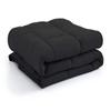 Comfort Bed Store Collection 1 Comforter Super Soft Quilt Goose Down Comforter 300 GSM 600 Series Lightweight Set 100% Organic Cotton Solid Olympic Queen, Black view 2