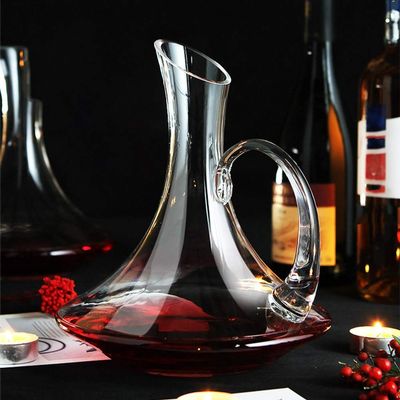 Crystal Glass Wine Decanter Lead-Free Wine Decanter Aerator Hand Blown Classic Wine Breather Carafe for Red Wine, Cognac, Bourbon, Scotch, Irish Whiskey-b 1.1l
