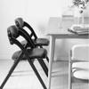 JOYGOOD Folding Chairs Solid Wood Foldable Office Computer Chair Simple Portable Home Back Dining Chair European Sponge Canvas Stool (Color : Gray Wood, Size : 52.5 * 60 * 78.5 cm) view 4