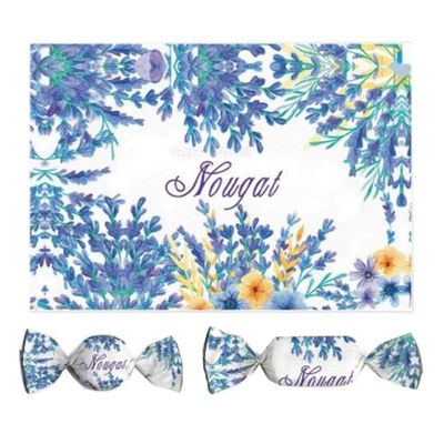 100 Sheets Parchment Nougat Making Wrappers Candy Twisting Sweet Wax Paper Sugar Candy Wrapping Paper Cookie Baking Paper 5X3.5Inch(Lucky Flower)