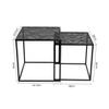 Set of 2 Square Nesting Coffee Table Sofa Side End Table Living Room Modern Scandinavian, Black Stackable and Scalable view 2
