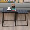 Set of 2 Square Nesting Coffee Table Sofa Side End Table Living Room Modern Scandinavian, Black Stackable and Scalable view 3