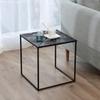 Set of 2 Square Nesting Coffee Table Sofa Side End Table Living Room Modern Scandinavian, Black Stackable and Scalable view 4