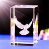 Crystal Glass Peace Dove Figurine, 3D Laser Etched Pigeon Ornament Art, Animal Glass Cube Engraving Statue Peace Dove Sculpture Gifts with Gift Box (50x50x80mm+Rotating Lamp Holder) view 2
