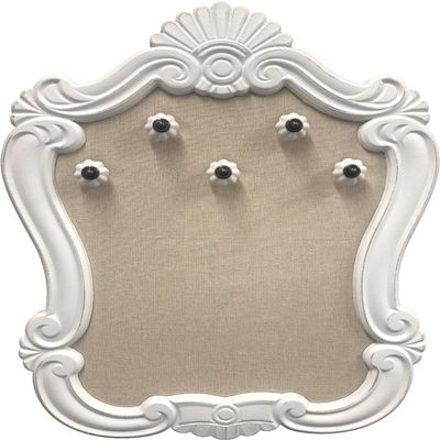 Creative Picture Frames 16" x 20.5" Venice Wall Mounted Jewelry Frame Organizer, Shabby Chic White Decorative Accessory Holder Wall Display