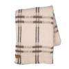 Ritzy Juniper Heavyweight, Unbleached Wool Blanket - Natural Cream and Brown Plaid, 60 x 80 Inches view 1