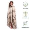 Ritzy Juniper Heavyweight, Unbleached Wool Blanket - Natural Cream and Brown Plaid, 60 x 80 Inches view 3