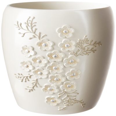 Popular Bath Bloomfield Resin Beige Trash Can, 13" L x 7" W x 10" H