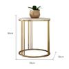 Round Coffee Table Marble Tabletop Side Table Living Room Sofa End Table Circle Home Furniture, White view 2