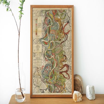 Sheet 7-1944 Mississippi River Map - River House Decor Wall Art Gifts - Harold Fisk Ancient River Meander Alluvial Valley Poster Mississipi Mississ Missipi 11x16 inches Unframed.