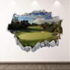 Golf Wall Decal Art Decor 3D Smashed Field Course Sticker Poster Kids Room Mural Custom Gift BL338 (50"w x 30"H) view 1