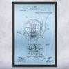 Framed French Horn Print, French Horn Design, Music Teacher Gift, French Horn Decor, Orchestra Art, Classical Music Art Blue Steel (12x16) view 1