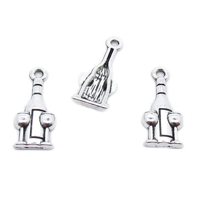 1310 Pieces Antique Silver Plated Jewelry Charms GY04587 Glass Goblet Wine Cup