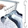 Hangers Multifunctional Folding Metal Drying Storage Rack Clothing Hanger Wardrobe Organizer view 4