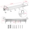 Audmore Kitchen Utensil Rack, Spice Rack with Hooks Wall Mount, Over the Stove Shelf, Stainless Steel, Hanging Storage Wall Shelf for Spatula Spoon, Seasoning Jar Organizer view 2