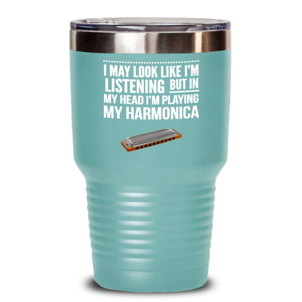 Harmonica Tumbler for Daughter Birthday Gift from Mom Harmonica Player Gift for Musician Tea Cup Music Gift for Harmonica Lover Christmas Gift for Men