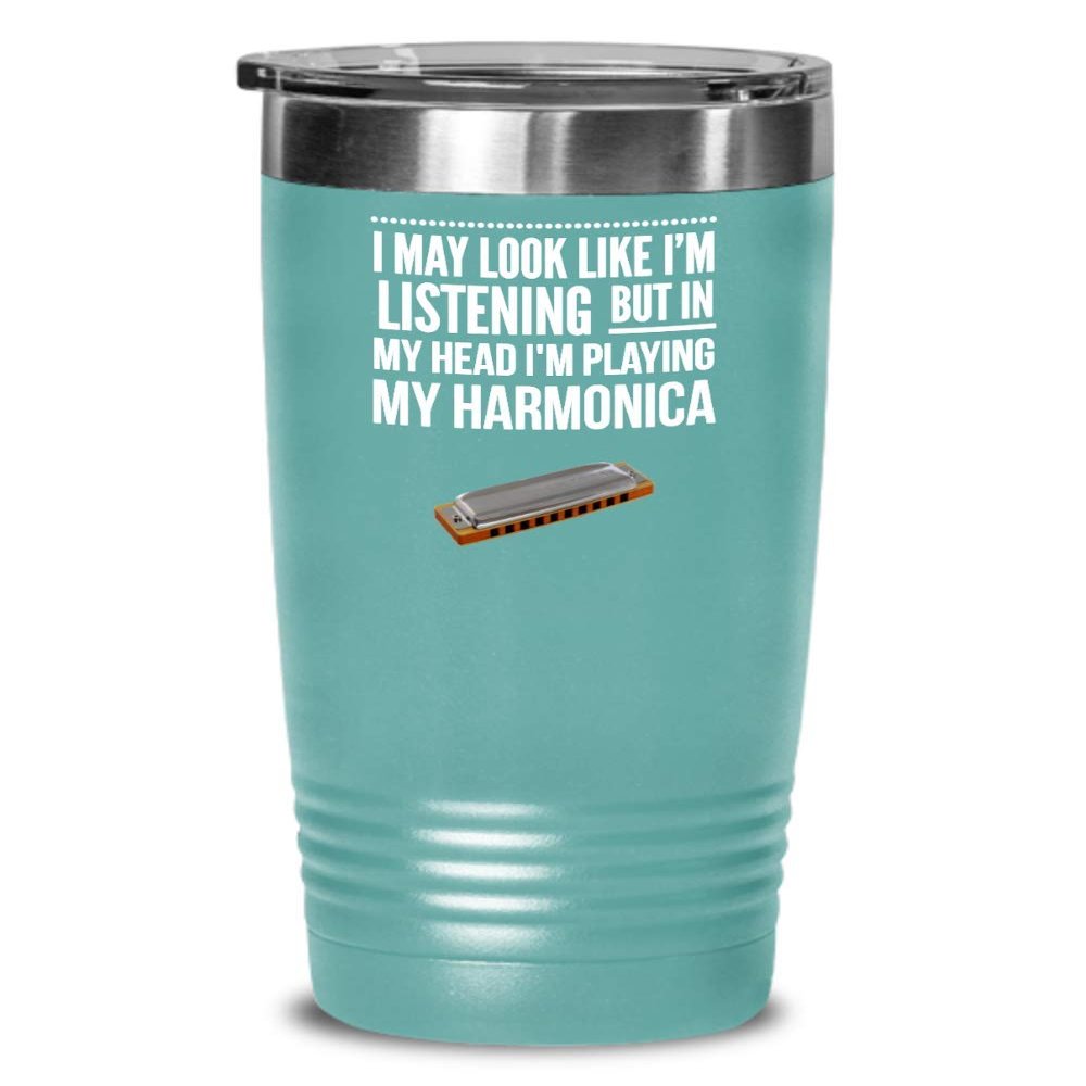 Harmonica Tumbler for Daughter Birthday Gift from Mom Harmonica Player Gift for Musician Tea Cup Music Gift for Harmonica Lover Christmas Gift for Men